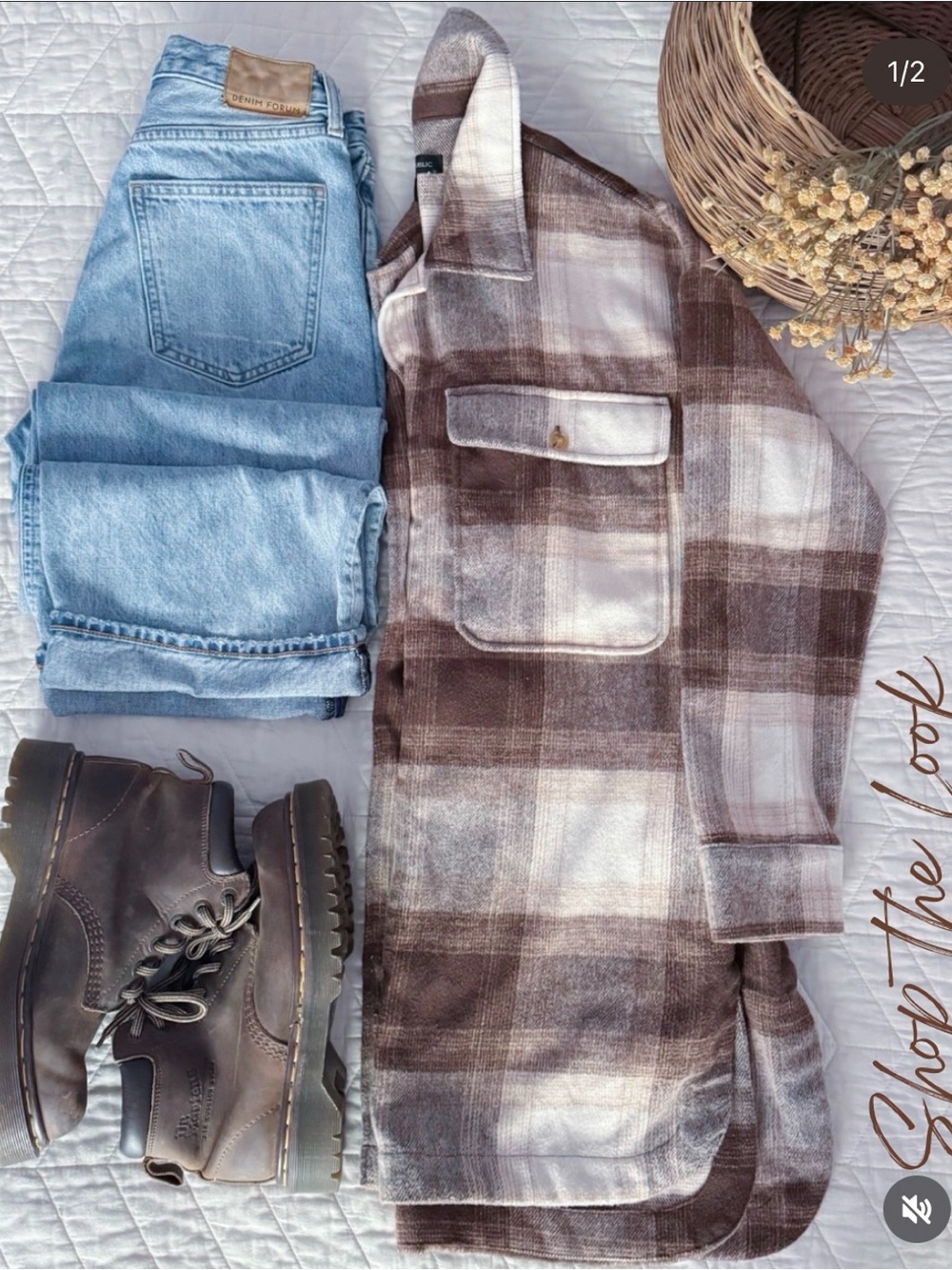 Banana Republic Brown and Cream Plaid Utility Jacket
